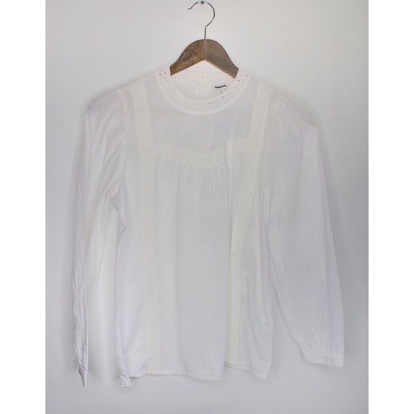 J.Crew NWOT Romantic Cotton Top with Lace Detail XS - Picture 3 of 11